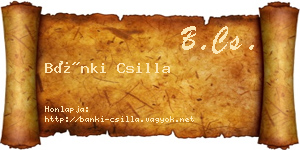 Bánki Csilla névjegykártya