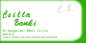 csilla banki business card